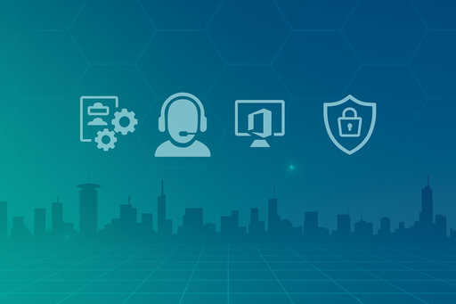 Managed IT icons over Nairobi skyline